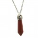 Red Jasper Bullet Pendant with SS Chain