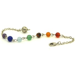Chakra Ball Metal Chain Bracelet 6 mm