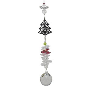 30mm Crystal Ball with Silver Christmas Tree (CRCBXT01)