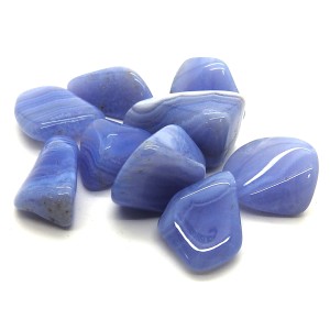 Agate Blue Lace Tumbled Stone 10-20mm (100g) - B Grade