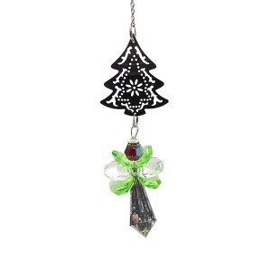 38mm Crystal Angel with Silver Christmas Tree (CRCA9001B)