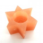 Selenite Star Tealight Orange 10 x 8 cm