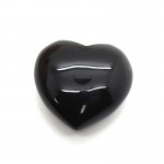 Obsidian Black Polished Puff Heart 30mm