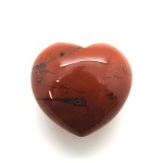 Jasper Red Polished Puff Heart 30mm