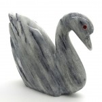 Sunny Grey (Light) Hand Carved Marble Swan 3"