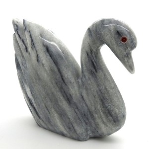 Sunny Grey Hand Carved Marble Swan H:6" (H:15cm) Sunny Grey Hand Carved Marble Swan H:6" (H:15cm)