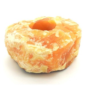 Calcite Orange Rough Tealight Holder (A - Grade)