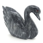 Sunny Grey Hand Carved Marble Swan 5"