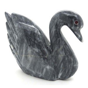 Sunny Grey Hand Carved Marble Swan 5" Sunny Grey Hand Carved Marble Swan 5"