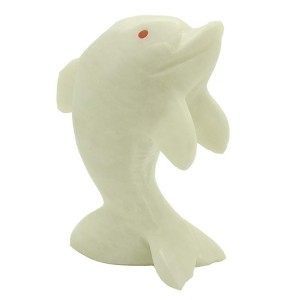 Himalayan White Hand Carved Marble Dolphin H:10" (H:25cm) Himalayan White Hand Carved Marble Dolphin H:10" (H:25cm)