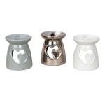 Double Heart Ceramic Oil Burner H:13.5 x W:11.5cm - 1113