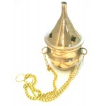 Brass Incense Burner Hanging 4in Chain 626 - 2 Pcs