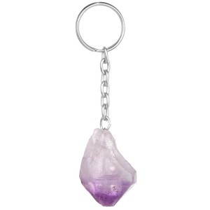 Amethyst Key Ring Rough Point - 1 Pc Amethyst Key Ring Rough Point - 1 Pc