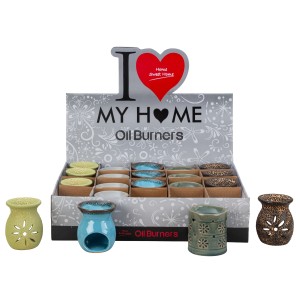 Ceramic Oil Burner H:7.5 x W:7cm - 2004 - 20 Pcs Display Box