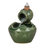 Backflow Green Incense Cone Burner H:9 x W:8cm - 2124 - 1 Pc
