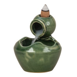 Backflow Green Incense Cone Burner H:9 x W:8cm - 2124