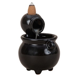 Backflow Black Incense Cone Pot Burner H:10 x W:9.5cm - 2127