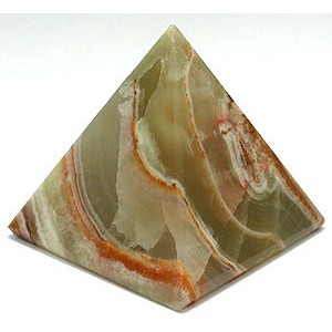 Multi Green Onyx Hand Carved Marble Pyramid 2.5" (6cm) Multi Green Onyx Hand Carved Marble Pyramid 2.5" (6cm)
