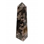 Obsidian Snowflake Tower H: 10.5 x W: 3.5cm (268g) - 1 Pcs