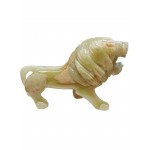 Multi Green Onyx Hand Carved Green Lion 6" - 1 Pcs