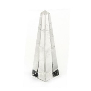 Clear Crystal Polished Obelisk Carving H: 7 x W : 2.5cm W: 101g (A Grade)