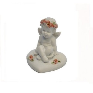 Angel Rose Sitting On Heart H:4 x W:3cm 2458 - 24 Pcs