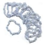 Blue Lace Agate Gemstone Chipped Bracelet 55mm