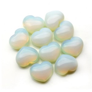 Opalite Polished Puff Heart 30mm