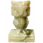 Multi Green Onyx Hand Carved Marble Owl 4" (11cm)
