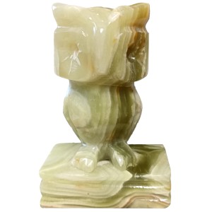 Multi Green Onyx Hand Carved Marble Owl 4" (11cm) Multi Green Onyx Hand Carved Marble Owl 4" (11cm)