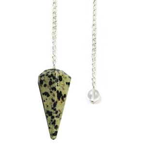 Dalmation Jasper Pendulum Faceted 35-40mm