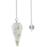 Rainbow Moonstone Pendulum Faceted Small (20mm) Rainbow Moonstone Pendulum Faceted Small (20mm)