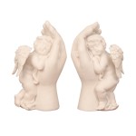 Angel White in Protective Hand H:24 x W:14cm - 4429