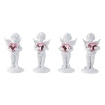 Angel Standing With Pink Heart H:11 x W:5cm - 4476 - 4 Pcs