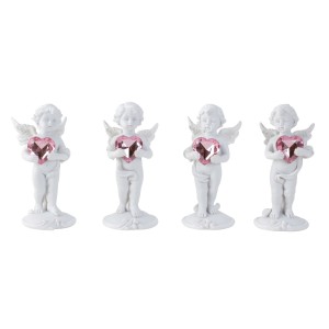 Angel Standing With Pink Heart H:11 x W:5cm - 4476 - 4 Pcs