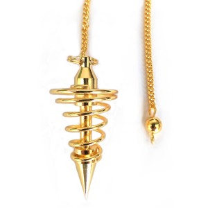 Spiral Gold Coil Pendulum H:42cm x W:22cm Wt:10g