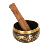 Tibetan Brass Buddha Singing Bowl (Black) 250g 8.5cm