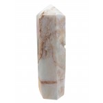 Calcite Carribean Obelisk 6 Sided Tower Point H: 11 x W: 3.5cm (250g)