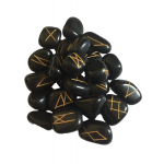 Black Agate Runes Stones 20-30mm 
