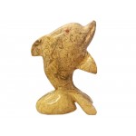 Fossil Coral Hand Carved Marble Dolphin 3" - 1 Pcs
