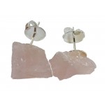 Rose Quartz Stud Earrings - 1 Pair