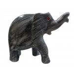 Sunny Grey Hand Carved Marble Elephant 5"