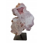 Amethyst Pink Freeform Sculpture on Iron Stand H:14 x W:7.5cm (1997g) - 1 Pcs