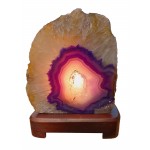 Agate Geode Cut Base Lamp Complete (Purple)
