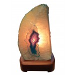 Agate Geode Cut Base Lamp Complete (Teal)