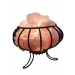 Rose Quartz & Salt Lamp Basket with Chunks 6'' Complete