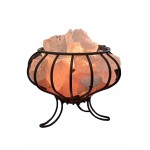 Clear Quartz & Salt Lamp Basket with Chunks 6'' Complete