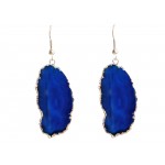 Agate Blue Banded Earrings 3-4cm - 1 Pair