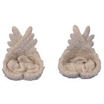 Angel Lying in Wings With Glitter H:8.5 x W:7cm - 8318 - 12 Pcs