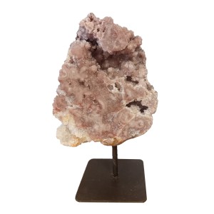 Amethyst Pink Freeform Sculpture on Iron Stand H:24 x W:15cm Wt:2036g Amethyst Pink Freeform Sculpture on Iron Stand H:24 x W:15cm Wt:2036g